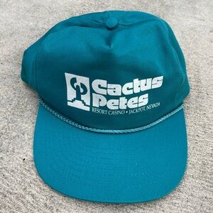 Vintage Cactus Petes Resort Casino Jackpot Nevada Rope Snapback Hat